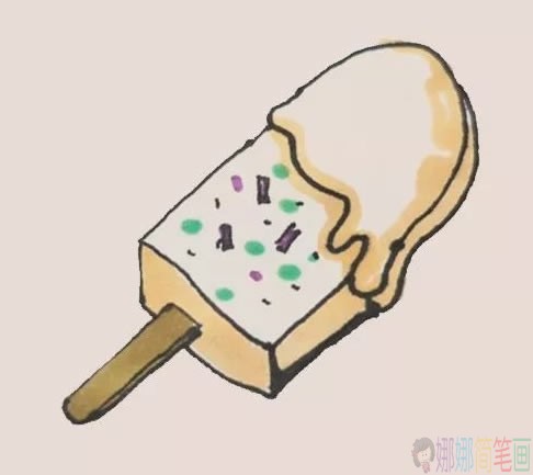 一步一步画雪糕,雪糕简笔画彩色步骤