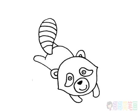 浣熊简笔画的画法步骤图片大全