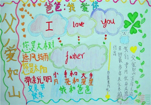 关于父亲节感恩教育手抄报优秀作品图片