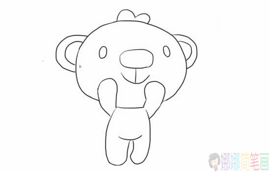 Q版小熊简笔画步骤图
