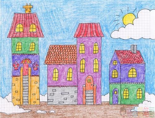 小学生彩铅风景画