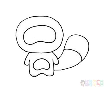 浣熊简笔画的画法步骤图片大全