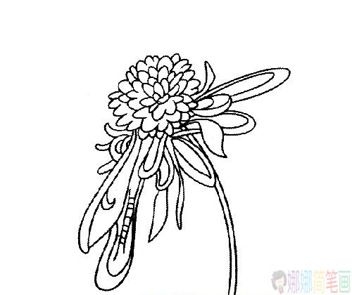菊花简笔画线稿组图