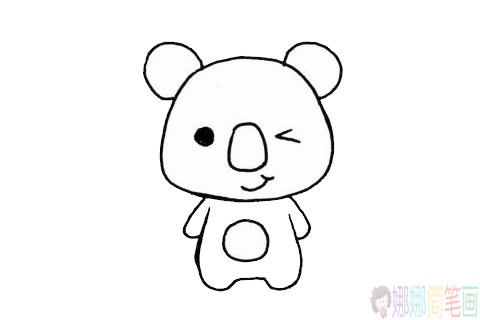 卡通考拉简笔画步骤,考拉简笔画图片大全
