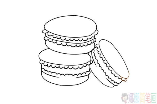 马卡龙甜点简笔画彩色图片