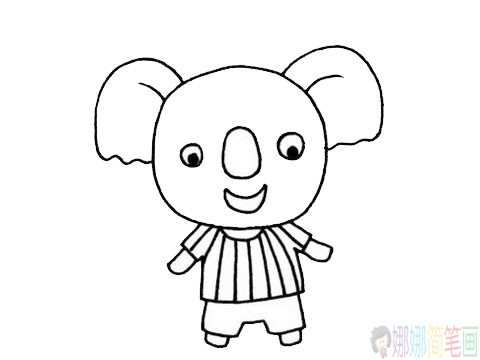 卡通考拉简笔画步骤,考拉简笔画图片大全