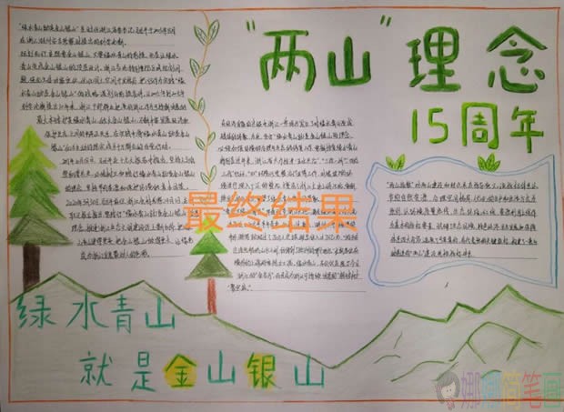 绿水青山就是金山银山手抄报