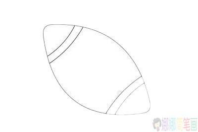 橄榄球简笔画步骤,橄榄球简笔画图片大全