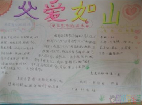 父亲节手抄报绘画内容设计