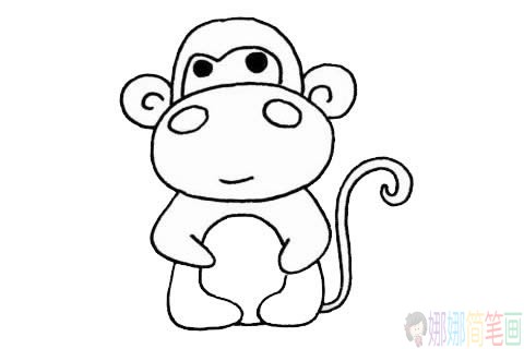 简笔画猴子的画法,猴子简笔画图片大全