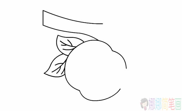 树枝上的桃子简笔画彩色,树枝上的桃子简笔画步骤