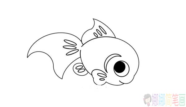 可爱金鱼简笔画步骤,金鱼简笔画图片大全