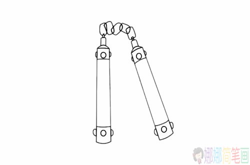 双节棍简笔画步骤,双节棍简笔画图片大全