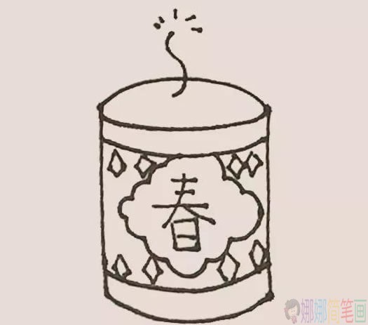 带颜色的炮仗简笔画图片,炮仗简笔画步骤