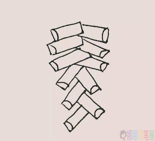 一串鞭炮简笔画彩色,鞭炮简笔画步骤