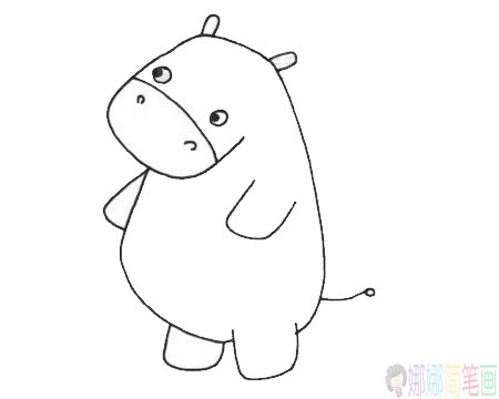 河马简笔画步骤,河马简笔画图片大全
