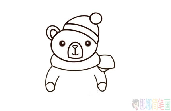 呆萌的小熊彩色简笔画教程