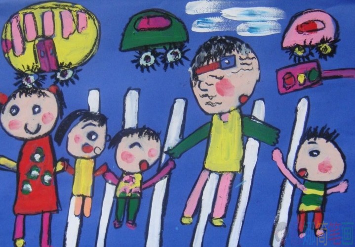 关于交通安全主题儿童画