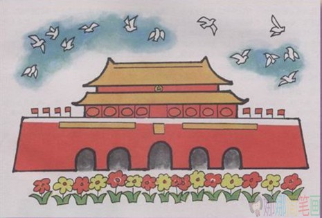 天安门儿童绘画图片作品