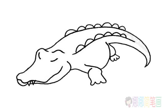 简单的卡通鳄鱼简笔画画法,可爱的鳄鱼简笔画图片大全