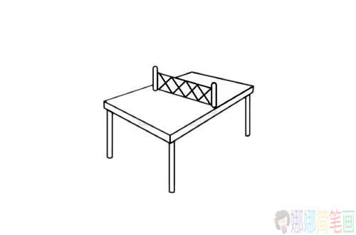 乒乓球桌简笔画步骤,乒乓球桌简笔画图片大全