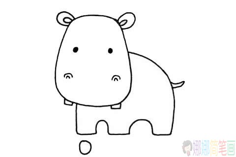 卡通河马简笔画,河马简笔画图片