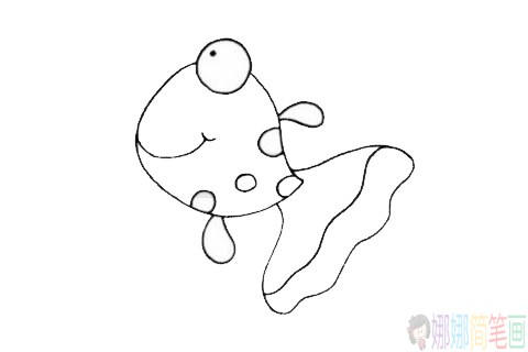卡通金鱼简笔画步骤,金鱼简笔画图片大全