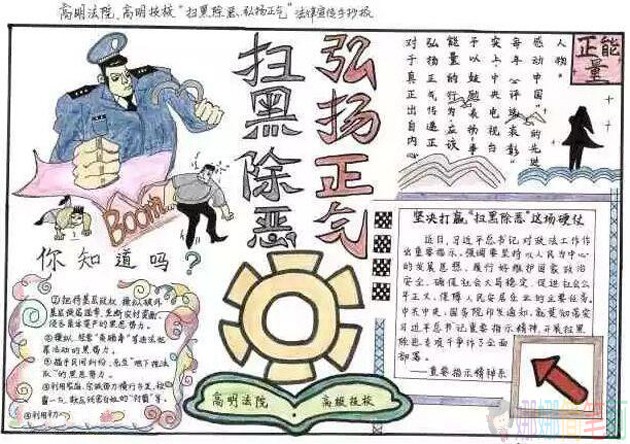 扫黑除恶专项斗争手抄报图片