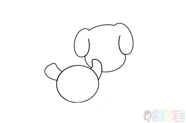 两只可爱的狗狗简笔画