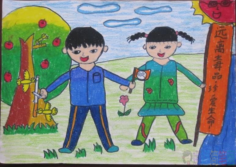 禁毒主题儿童画优秀作品鉴赏
