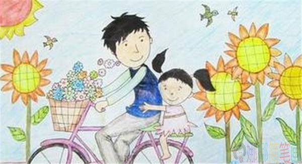父爱如山,关于父亲节儿童画优秀作品图片大全