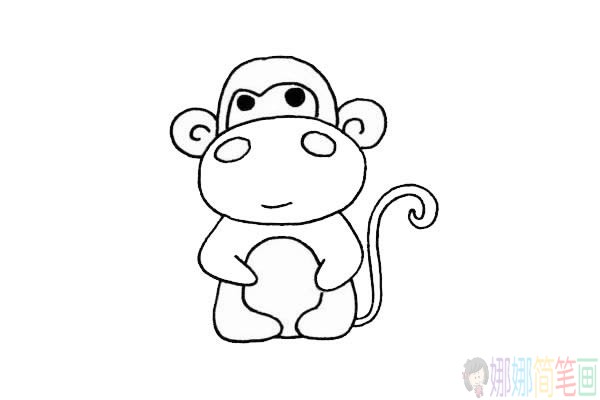 简笔画猴子的画法,猴子简笔画图片大全