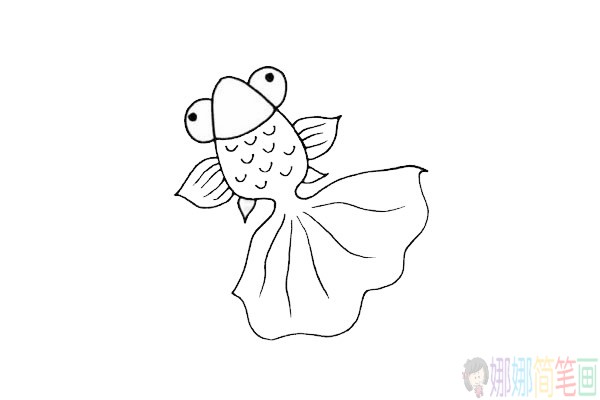 卡通金鱼简笔画步骤,金鱼简笔画图片大全