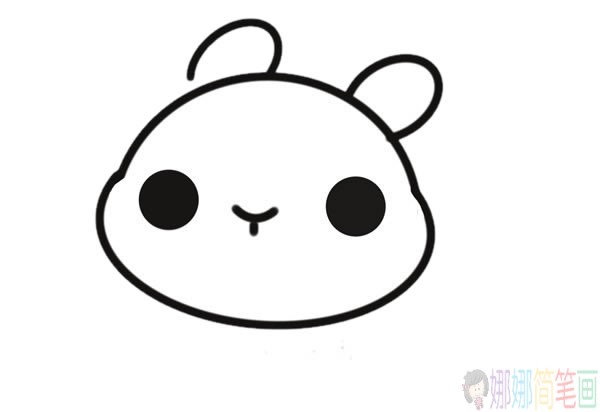 卡通兔子简笔画彩色画法步骤图片,卡通兔子简笔画