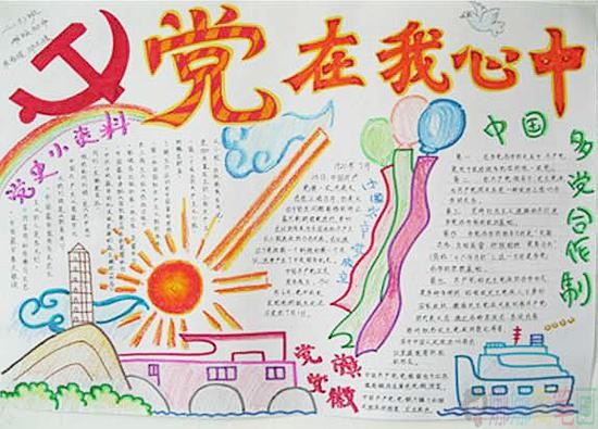 建党节手抄报美术作品