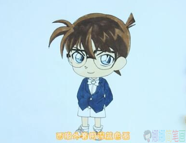 柯南卡通简笔画步骤图片