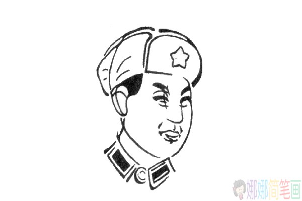 雷锋头像简笔画图片大全