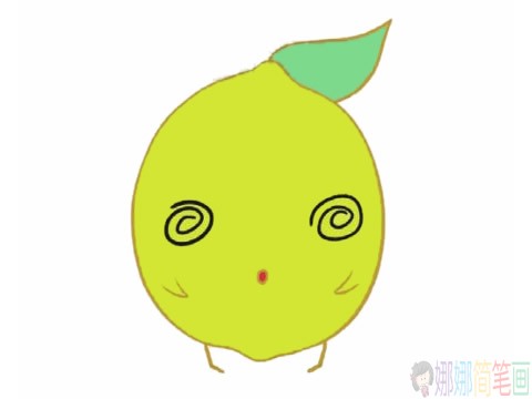 卡通柠檬简笔画的画法步骤图解教程及图片大全