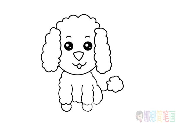 可爱泰迪犬简笔画画法步骤图片
