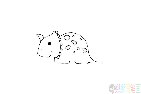 简笔画小恐龙可爱,恐龙简笔画图片大全