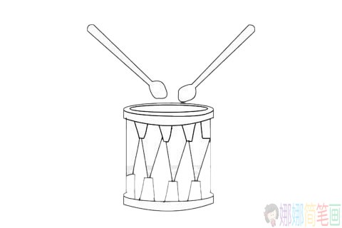 玩具鼓简笔画步骤,玩具鼓简笔画图片大全