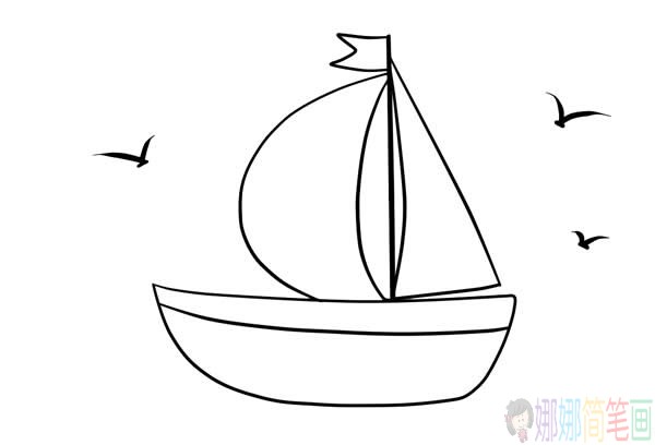 小帆船简笔画彩色,小帆船简笔画步骤