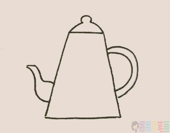 水壶简笔画彩色画法,水壶简笔画步骤