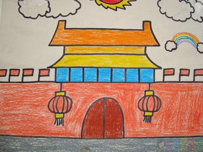 天安门儿童绘画图片作品