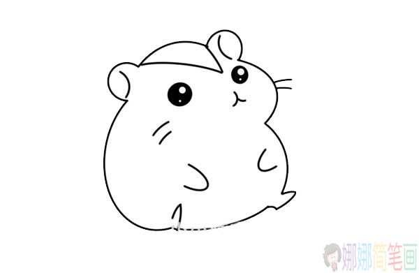 卡通仓鼠简笔画画法,仓鼠简笔画步骤