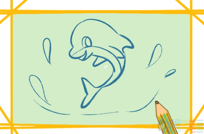 水精灵小海豚简笔画原创教程步骤