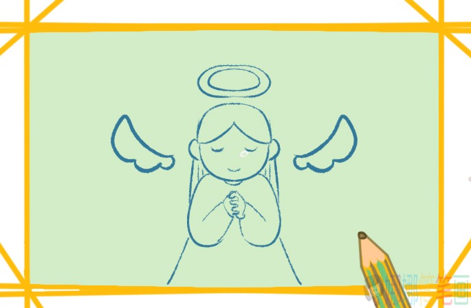 纯白的天使简笔画图片教程