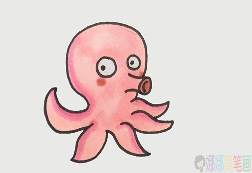 章鱼的画法,章鱼简笔画步骤