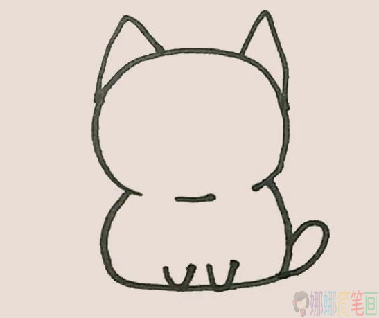 简笔画橘猫彩色,橘猫简笔画步骤图