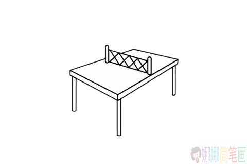 乒乓球桌简笔画步骤,乒乓球桌简笔画图片大全